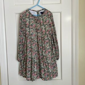 Green, pink, yellow, gray tiered Ralph Lauren girls dress size 8